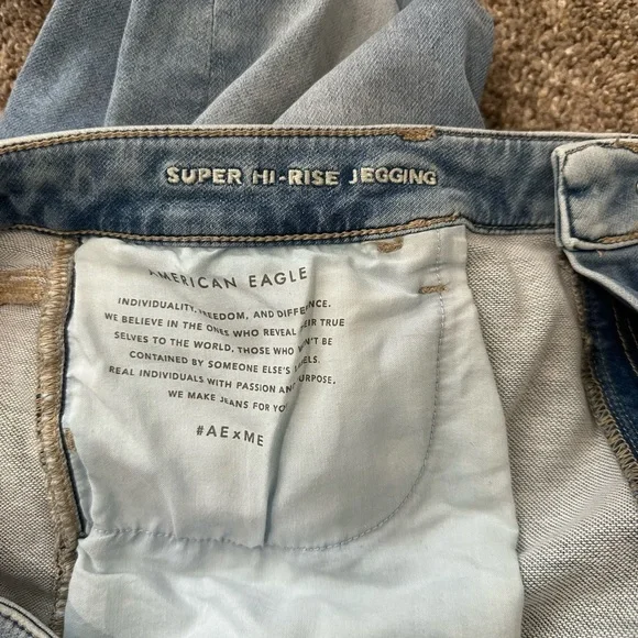 American Eagle Outfitters Blue Distressed Skinny Jeans - Picture 4 of 5